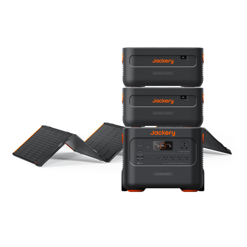 Jackery Solar Generator 2000 Plus Kit 6kWh Solar Generator Kit - Generator Vault - Explorer 2000 Plus Kit (6kWh) + SolarSaga 500 X - 