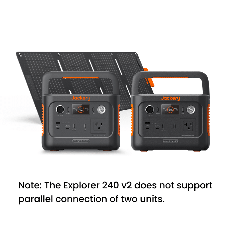 Jackery Solar Generator 240 v2 Solar Generator Kit - Generator Vault - Explorer 240 v2*2 + SolarSaga 40W*1 - 