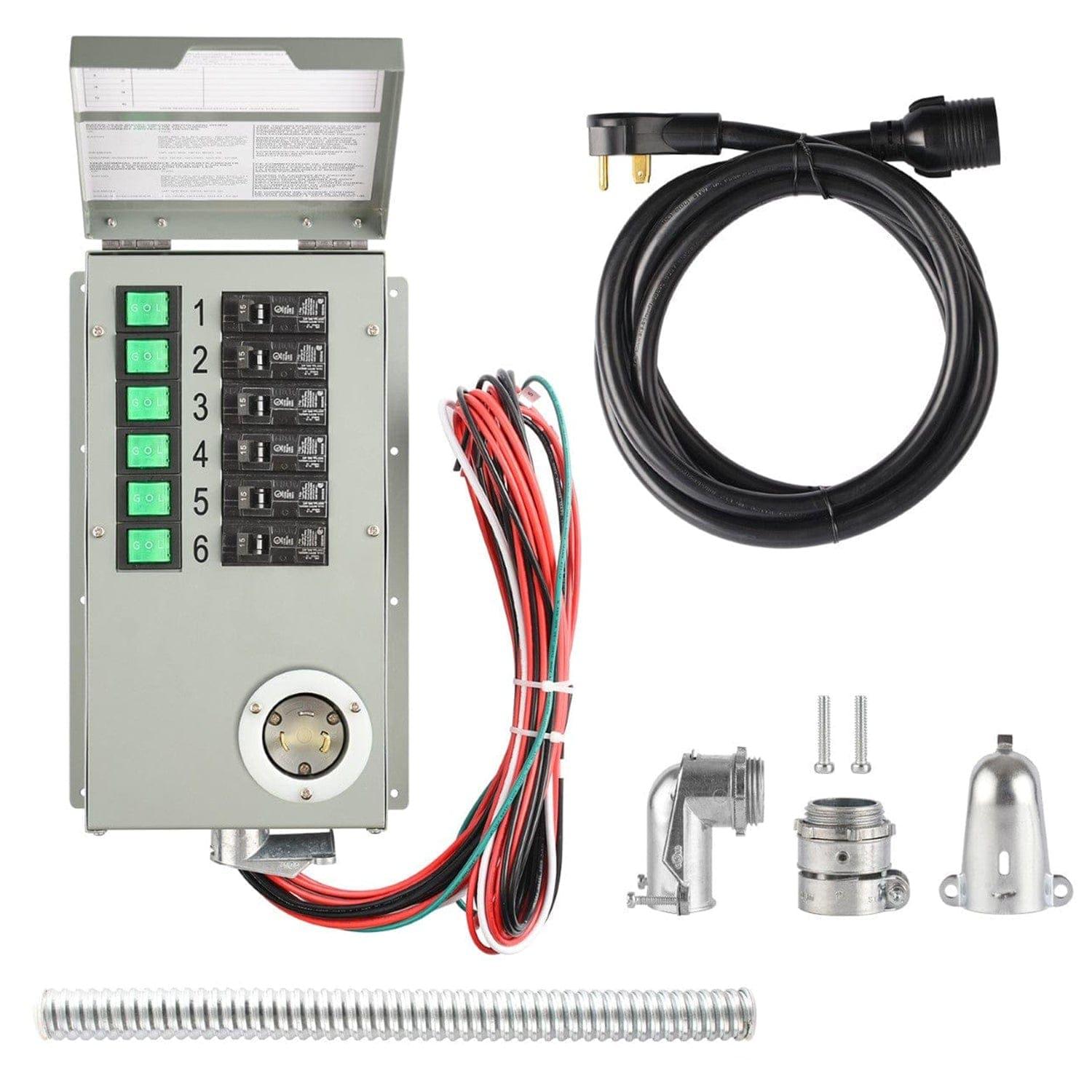 Nature's Generator Elite Gold PE Portable Power Station with Transfer Switch - Generator Vault - Elite Generator + 2x 100W Panel + Transfer Switch - 