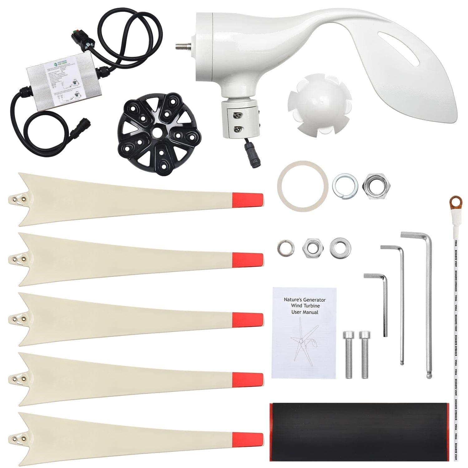 Nature's Generator 1800W Gold WE Solar Generator Kit with Wind Turbine - Generator Vault - Standard 1800 + 100W Rigid Panel + 150W Wind Turbine - 