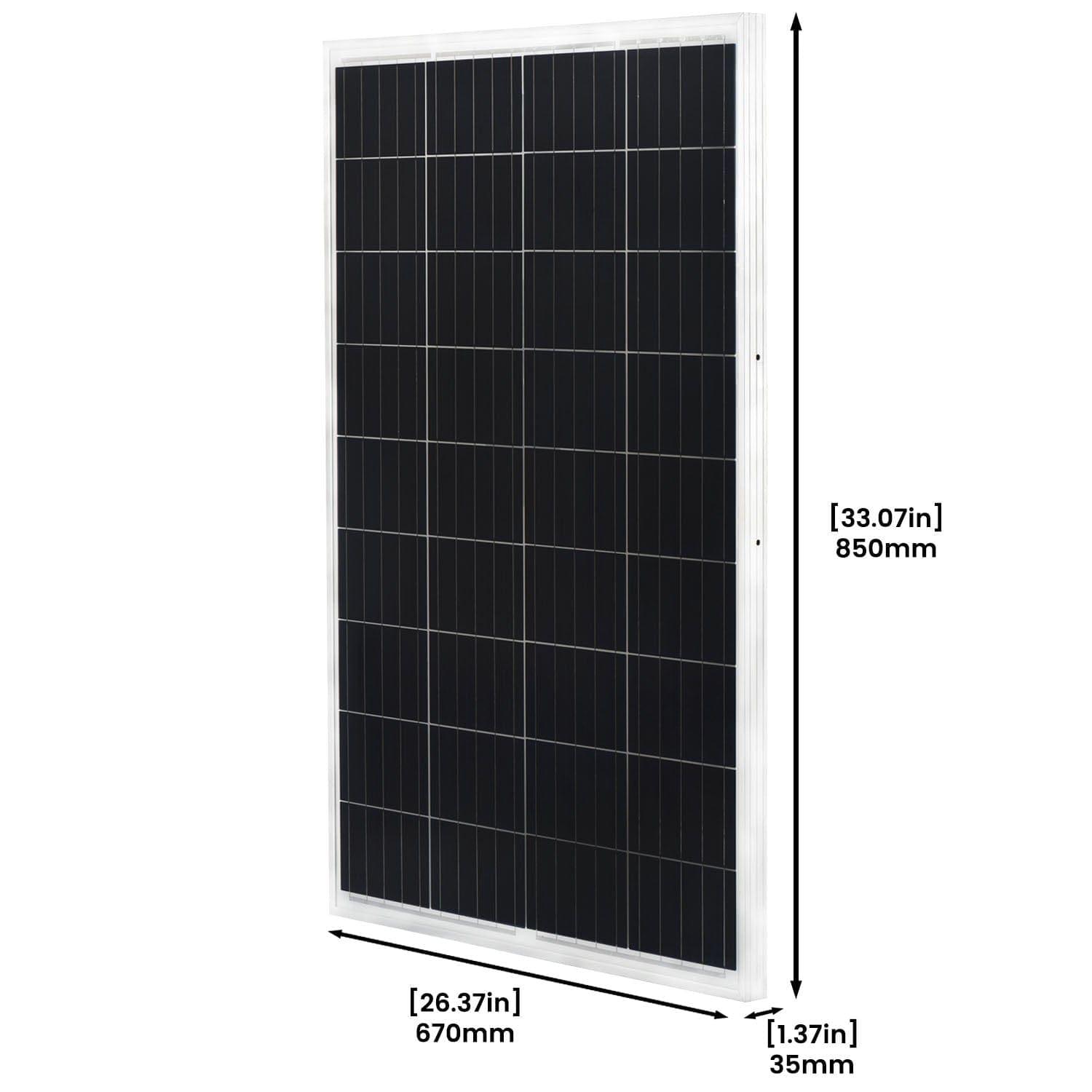 Nature's Generator 100W Rigid Solar Panel with Cable and Connector - Generator Vault - Rigid 100W Solar Panel - 
