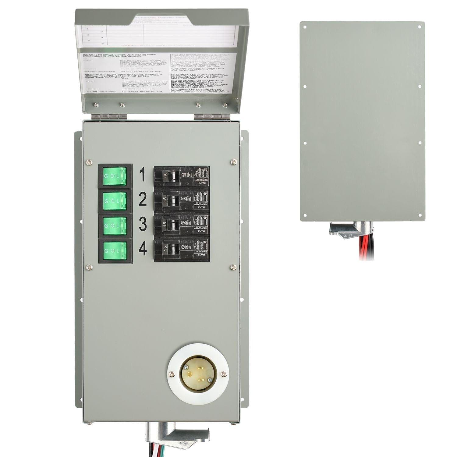 Nature's Generator 4 - Circuit 120V 15A Manual Transfer Switch - Generator Vault - 