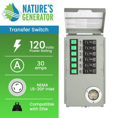 Nature's Generator 6-Circuit 120V 30A Manual Transfer Switch