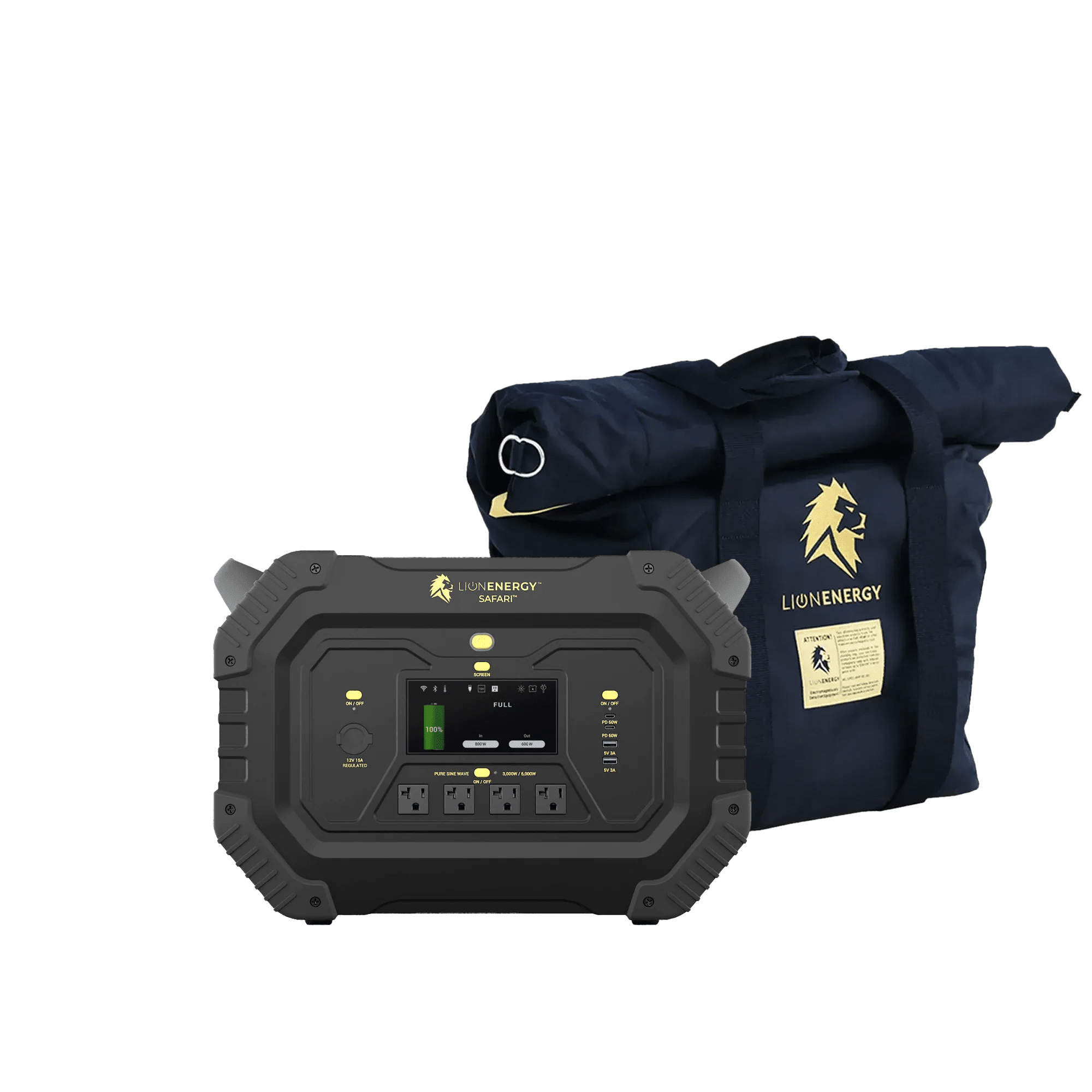 Lion Energy Safari 3000W Portable Power Station Custom Bundle Solar Generator Kit - Generator Vault-0 Solar panels-1 EMP Bag-0 LED light strings