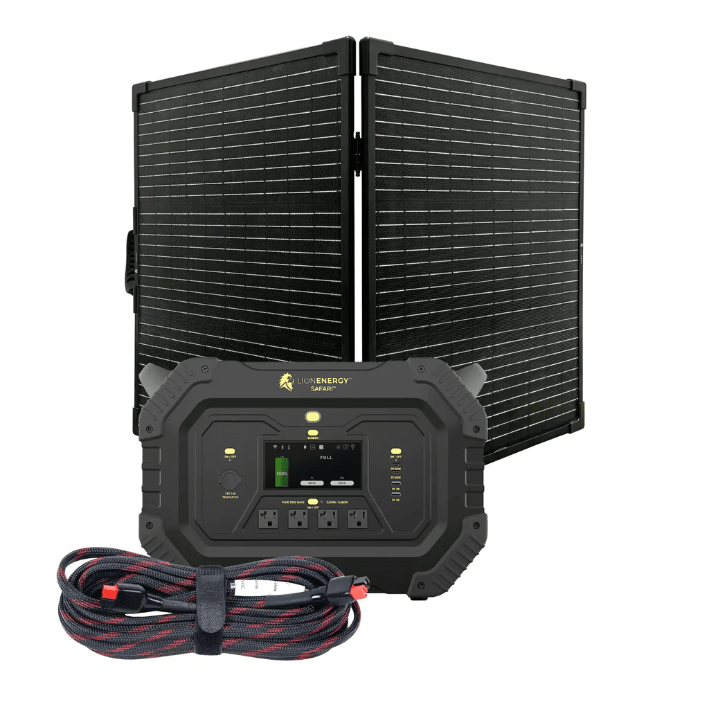 Lion Energy Safari 3000W Portable Power Station Custom Bundle Solar Generator Kit - Generator Vault-1 Solar panel-0 EMP Bags-0 LED light strings