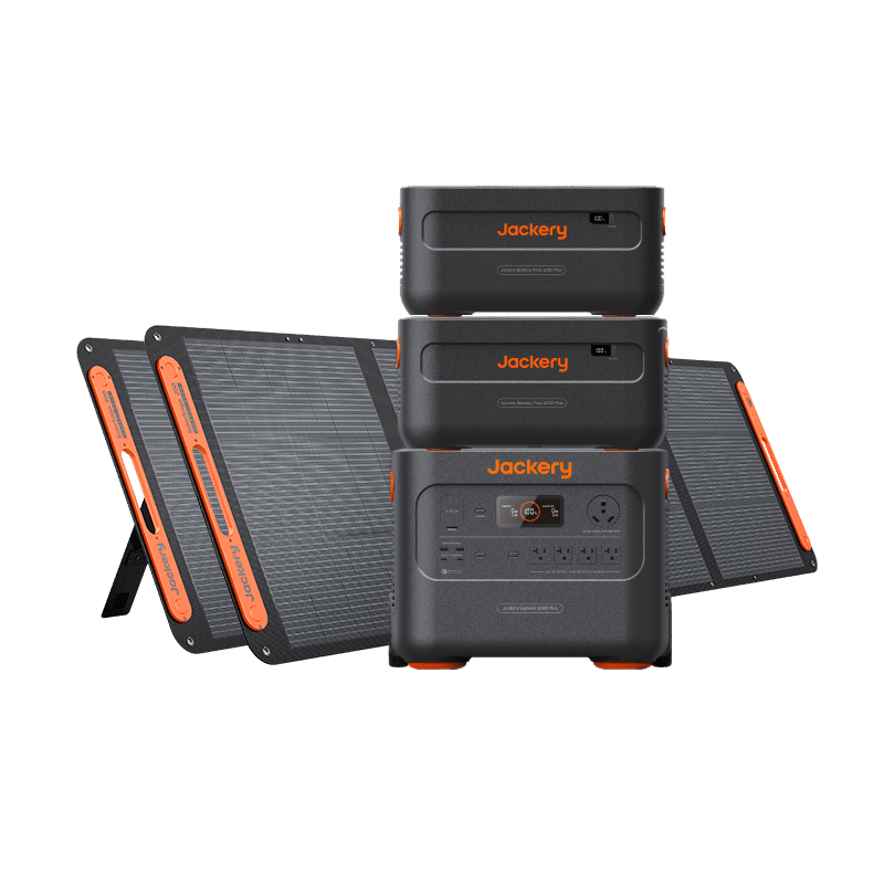 Jackery Solar Generator 2000 Plus Solar Generator Kit - Generator Vault - Explorer 2000 Plus Kit (6kWh) + SolarSaga 200W x 2 - 