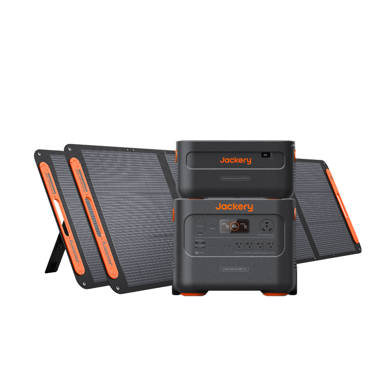 Jackery Solar Generator 2000 Plus Solar Generator Kit - Generator Vault - Explorer 2000 Plus Kit (4kWh) + SolarSaga 200W x 2 - 