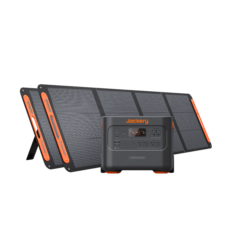 Jackery Solar Generator 2000 Plus Solar Generator Kit - Generator Vault - Explorer 2000 Plus + SolarSaga 200W x 2 - 