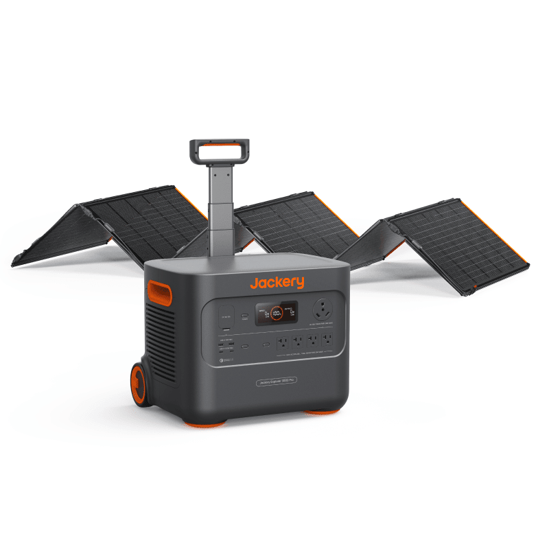 Jackery Solar Generator 3000 Pro Solar Generator Kit - Generator Vault - Explorer 3000 Pro + SolarSaga 500 X - 