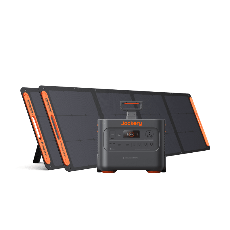 Jackery Solar Generator 3000 Pro Solar Generator Kit - Generator Vault - Explorer 3000 Pro + SolarSaga 200W x 2 - 