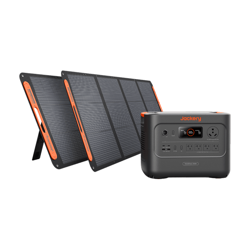 Jackery Solar Generator HomePower 3000 Solar Generator Kit - Generator Vault - HomePower 3000 + SolarSaga 200W x 2 - 