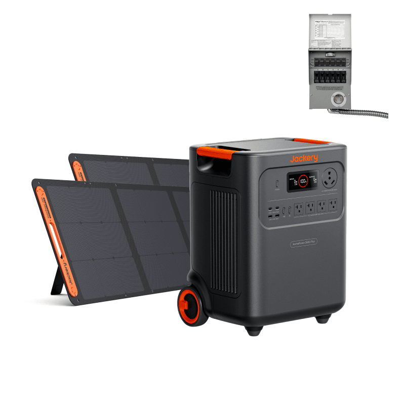 Jackery Solar Generator HomePower 3600 Plus Solar Generator Kit - Generator Vault - HomePower 3600 Plus + SolarSaga 200W x 2 + Manual Transfer Switch - 