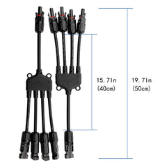 ACOPOWER 1 to 4 Solar Y Branch Connectors with 1 Pair M/FFFF + F/MMMM  Y Branch Parallel Adapter