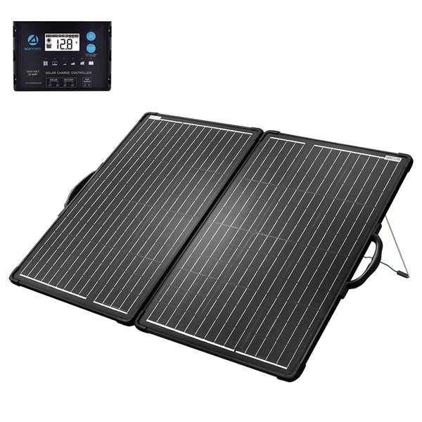 ACOPOWER Plk 120W Portable Solar Panel Kit with Lightweight Briefcase & 20A Charge Controller