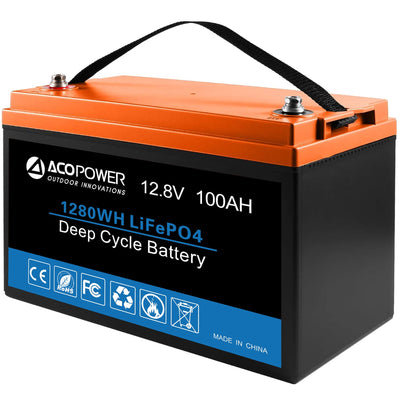 ACOPOWER 12V 100Ah LiFePO4 Deep Cycle Lithium Battery HY-Li100Ah