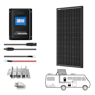 ACOPOWER 200W 12V Monocrystalline Solar RV Kit with 30A MPPT Charge Controller HY-SPKM-1x200W30A