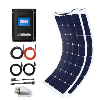 ACOPOWER 220W Flexible Solar RV Kit with 30A MPPT LCD Charge Controller HY-FLK-220W30A
