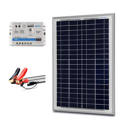 ACOPOWER 25W Off-grid Solar Kits & 5A charge controller with SAE connector HY-CKP-25W