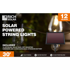 Rich Solar Solar Powered String Lights 12 Led Bulbs RS-SL30