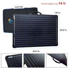 ACOPOWER Plk 120W Portable Solar Panel Kit with Lightweight Briefcase & 20A Charge Controller