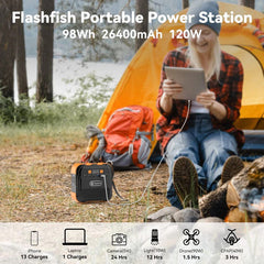 FlashFish A101 120 Watts 98Wh Portable Solar Power Station