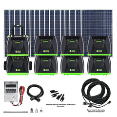 Nature's Generator Elite Max 9.6 3600W + 7x Elite Power Pod + 16x 100W Solar Panel + 1x Power Transfer Solar Generator Kit NGELMX96