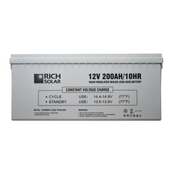 Rich Solar 12V 200Ah Deep Cycle AGM Battery RS-AGM12200