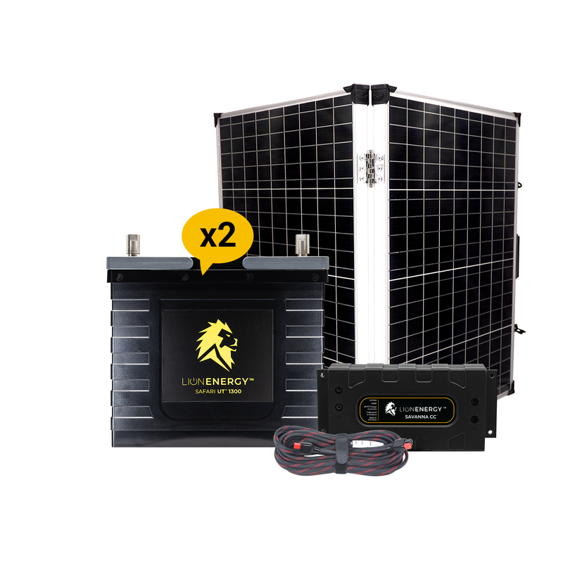 Lion Energy 12V 105Ah Lithium Battery Solar Power System with Charge Controller & Panel 999RV224