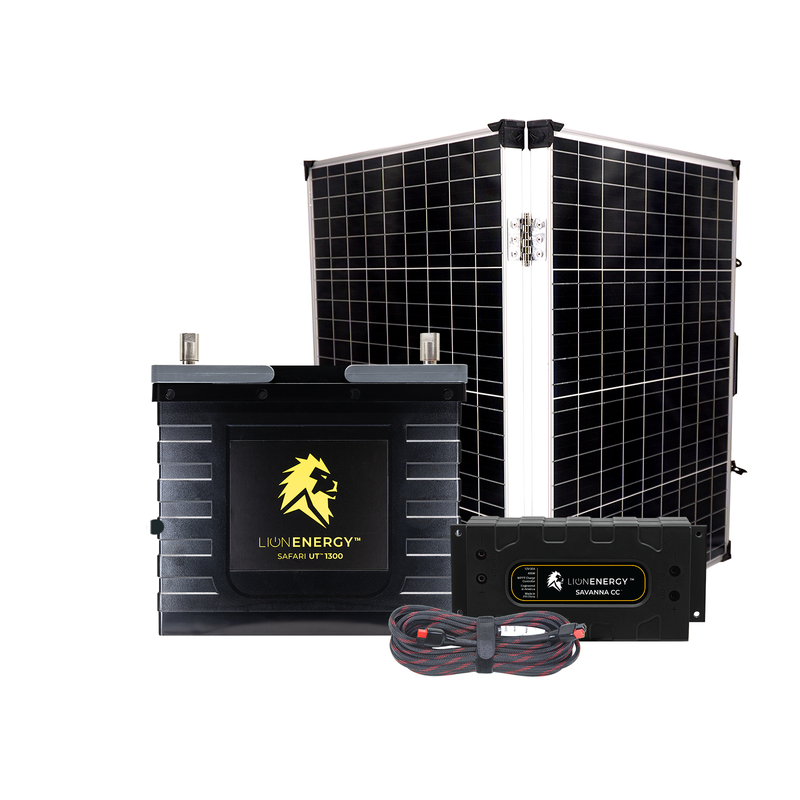 Lion Energy 12V 105Ah Lithium Battery Solar Power System with Charge Controller & 1 Panel 999RV124