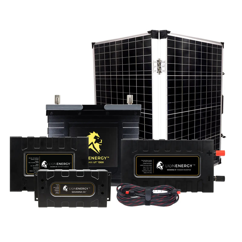 Lion Energy 12V 105Ah Lithium Battery Solar Power System with Charger & Panel 999RV120